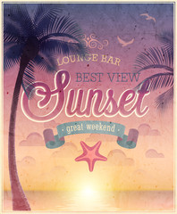 Lounge Bar poster. Vector illustration.