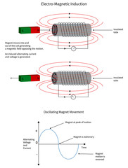 Electro-magnetic induction of a current in a coil