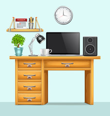 Workplace with Laptop