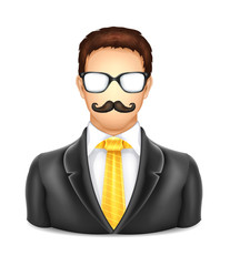 User Man with Glasses and Mustache Icon