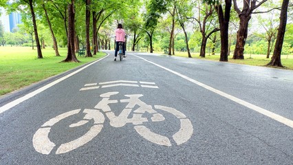 Road for bicycles in the park