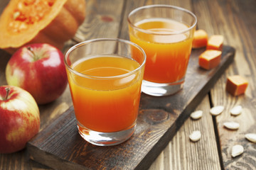 Juice of apples and pumpkins