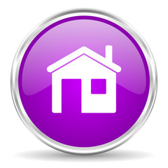 house pink glossy icon