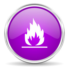 flame pink glossy icon