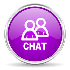 chat pink glossy icon