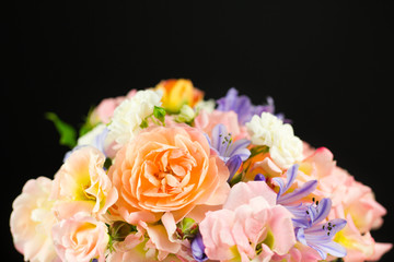Pastel spring flower wedding bouquet