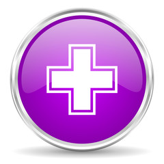 Obraz premium pharmacy pink glossy icon