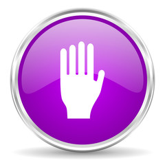 Fototapeta premium stop pink glossy icon