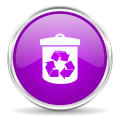 recycle pink glossy icon