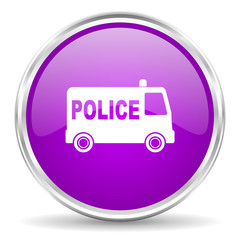police pink glossy icon