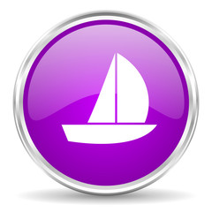 yacht pink glossy icon