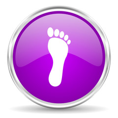 foot pink glossy icon