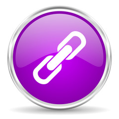 link pink glossy icon