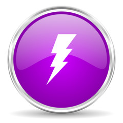 Obraz premium bolt pink glossy icon