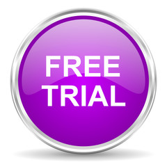 free trial pink glossy icon