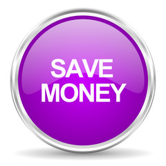save money pink glossy icon