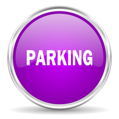 parking pink glossy icon