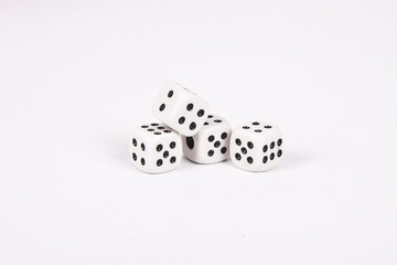 dice stacked and isolated on white background