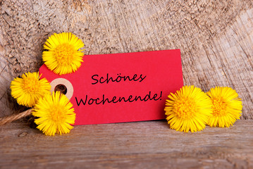 Red Banner with Schoenes Wochenende