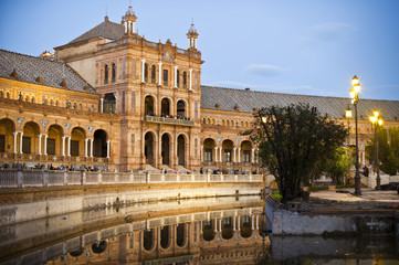 Obraz premium The Plaza de España in Seville, Spain