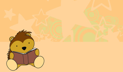 porcupine cartoon baby reading wallpaper