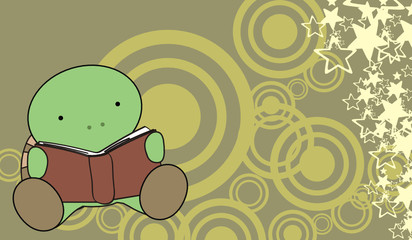 turtle baby cartoon reading wallpaper