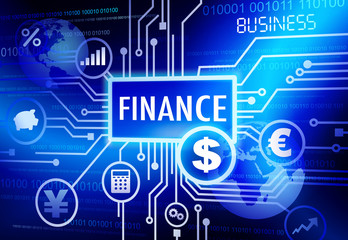 Digitally Generated Image with Business and Finance Concept