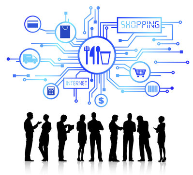 Group of Business People with Shopping Concept