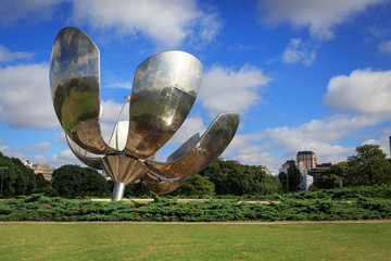 Floralis Generica is a sculpture made of steel and aluminum loca
