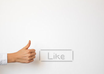 Empty white copyspace with Like button