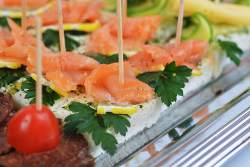 Sandwiches with red fish
