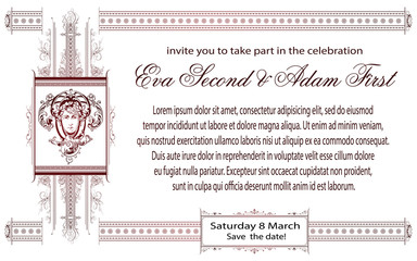 Template for business, envelope, invitations and greeting cards