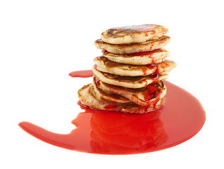 Stack of pancakes with syrup