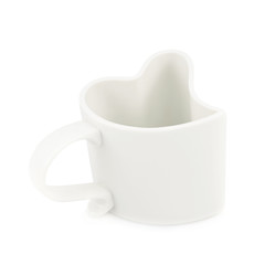 White heart shaped cup