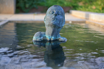 Fototapeta na wymiar Swimmer statue