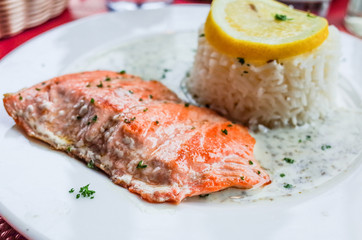 grilled salmon and lemon