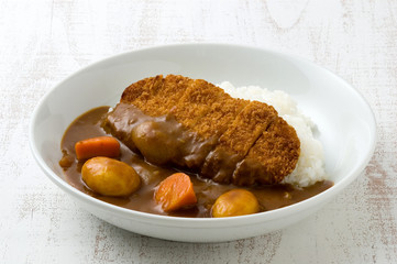 カツカレー　カレー　豚カツ