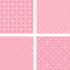 Vintage pink seamless pattern background set
