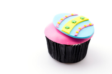 Easter cupcakes isolated white background