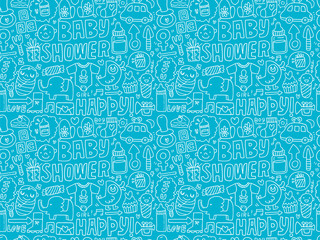 Obraz premium seamless doodle baby pattern