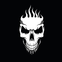 Black and white skull,monster,evil,scary