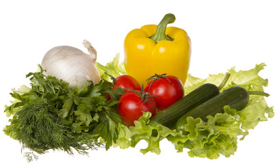 Still life with fresh vegetables