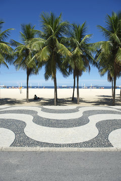 Copacabana Beach Boardwalk Pattern Rio de Janeiro Brazil