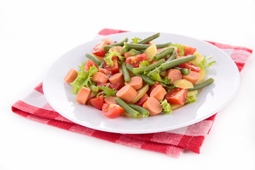 salad with green bean,potato and sausage