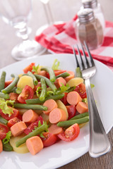 salad with green bean,potato and sausage