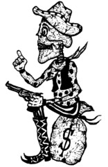 Fototapeta na wymiar Cartoon Skeleton Sheriff