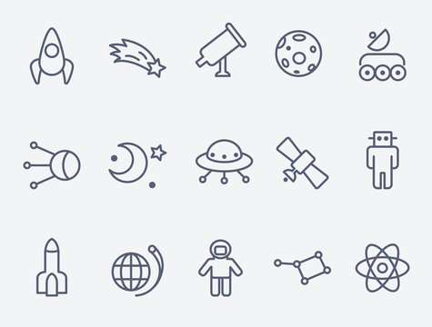 Fototapeta Space icons