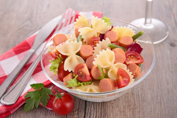 pasta salad and meat