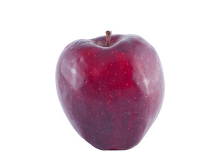 Fresh red apple on a white background