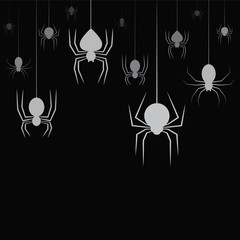 Vector image of an spider on black background